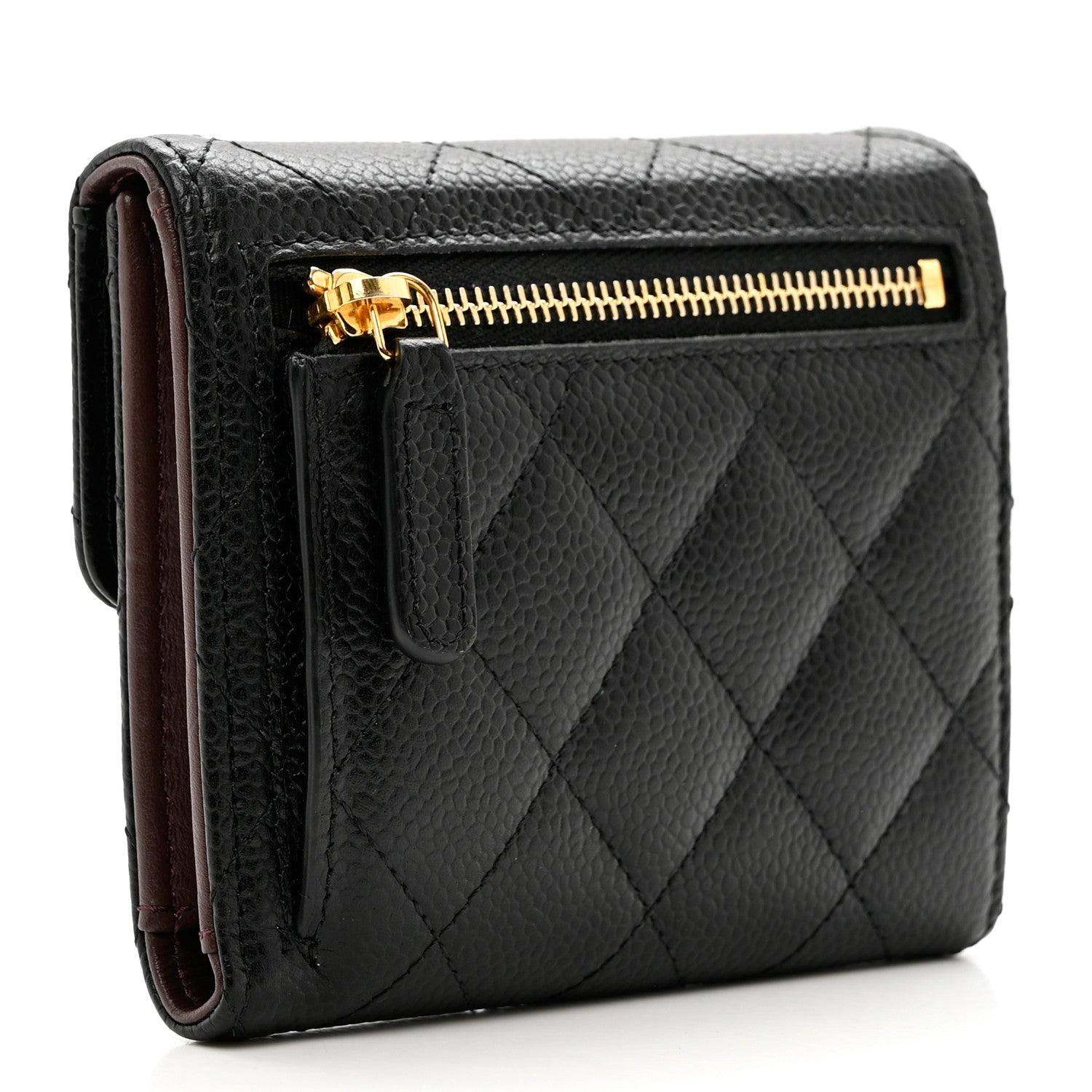 Chanel Caviar Quilted Compact Flap Wallet Black 3 of 9