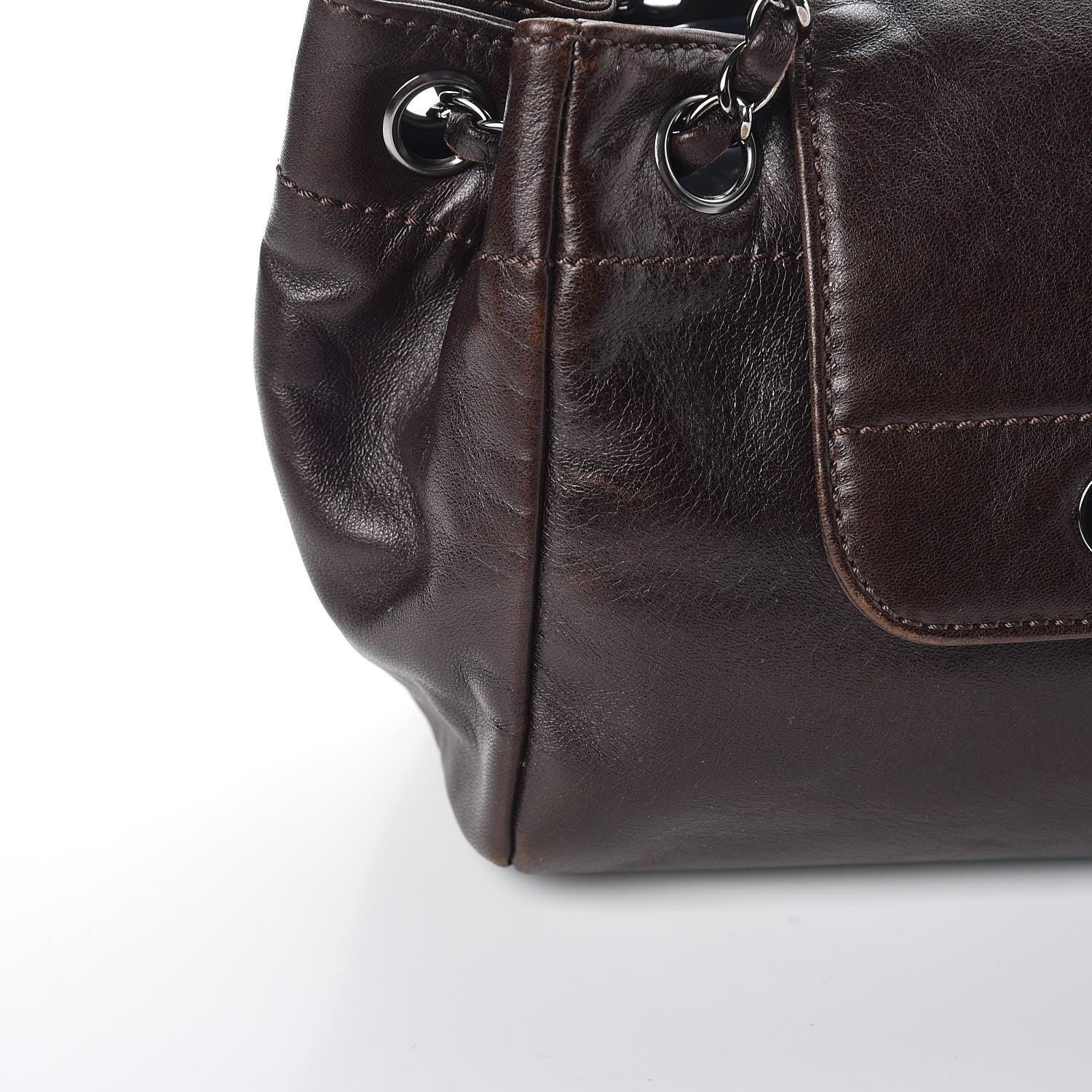 Chanel Lambskin Lax Accordion Flap Marron Fonce 15 of 18