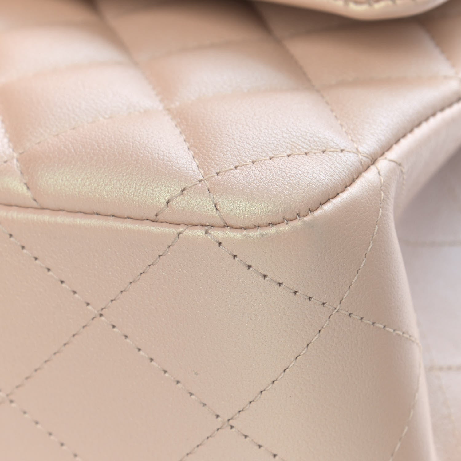 Chanel Iridescent Calfskin Quilted Medium Double Flap Beige 13 of 14