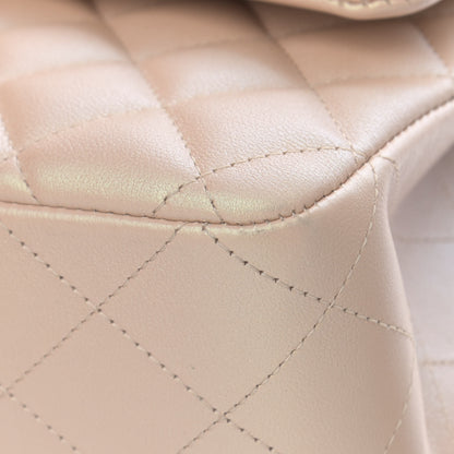 Chanel Iridescent Calfskin Quilted Medium Double Flap Beige 13 of 14