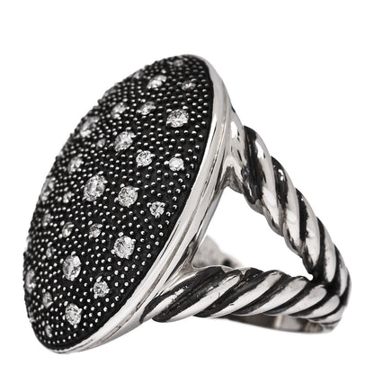 David Yurman Sterling Silver Diamond Midnight Melange Ring 60 9 3 of 6