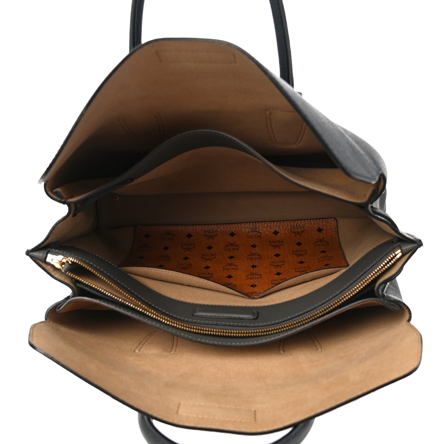 MCM Grained Calfskin Large Milla Tote Phantom Grey 5 of 9