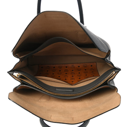 MCM Grained Calfskin Large Milla Tote Phantom Grey 5 of 9