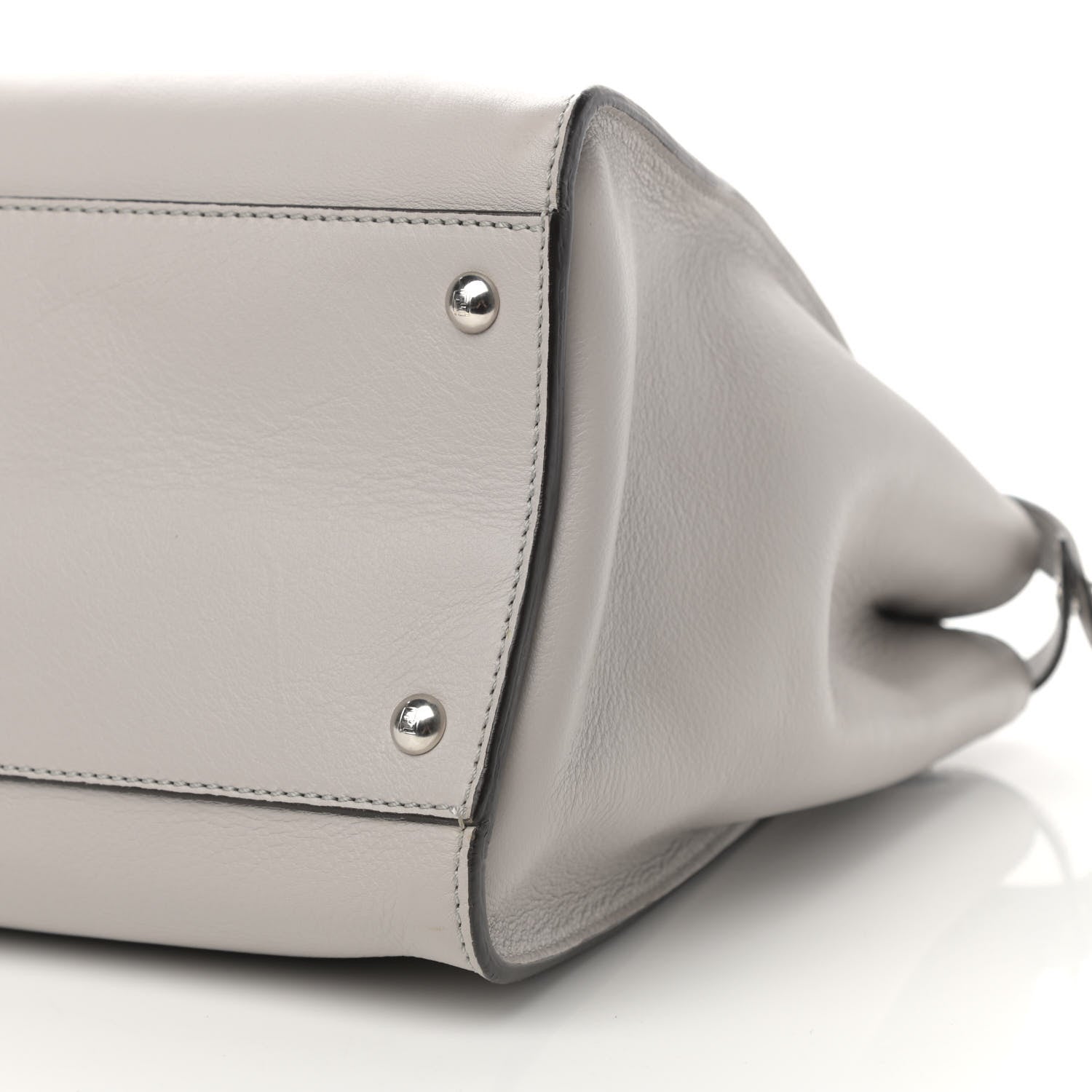 Fendi Vitello Dolce Shiny Nappa Large Peekaboo Iconic Satchel Grey 12 of 13