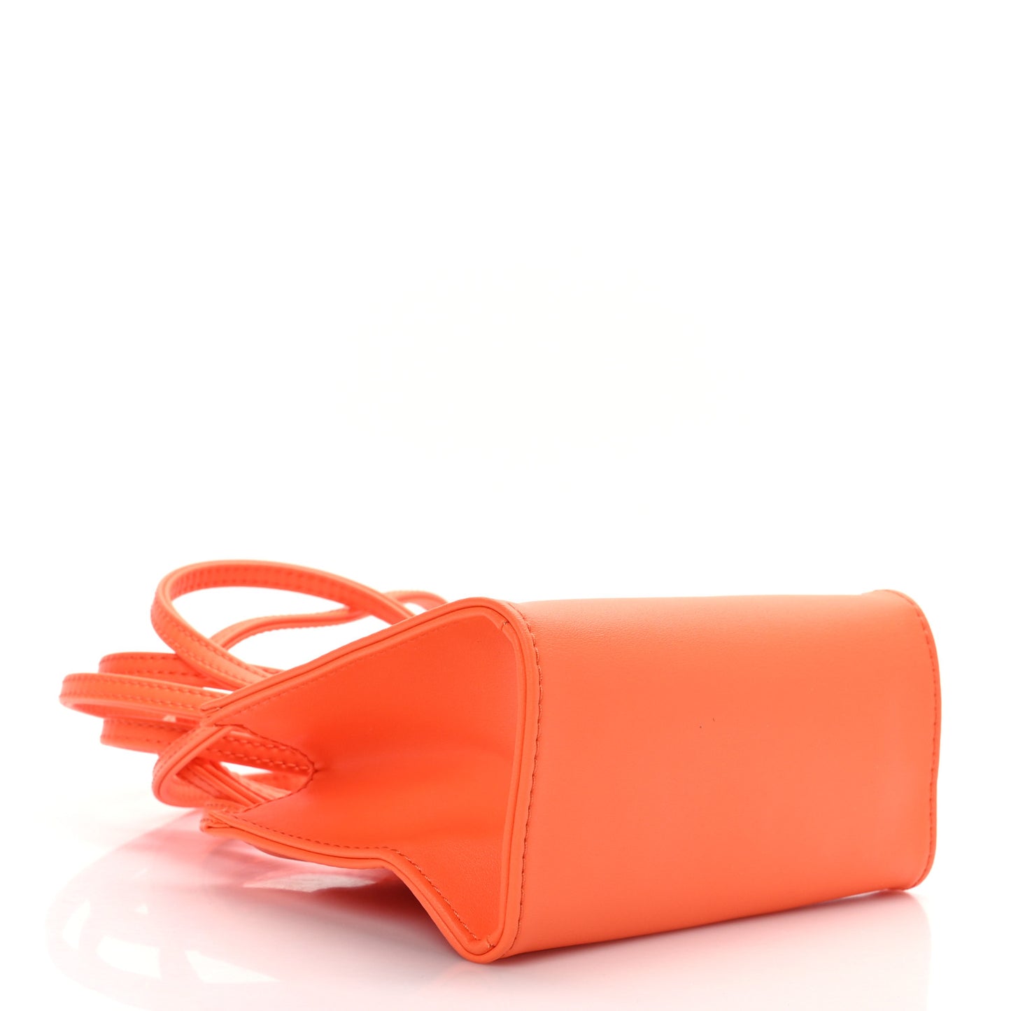 Vegan Leather Small Shopping Bag Orange