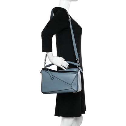 Loewe Calfskin Medium Puzzle Bag Stone Blue 2 of 9