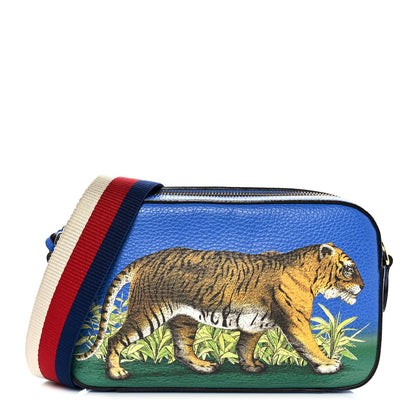 Gucci Calfskin Sylvie Tiger Print Camera Bag Multicolor Dark Sky 1 of 9