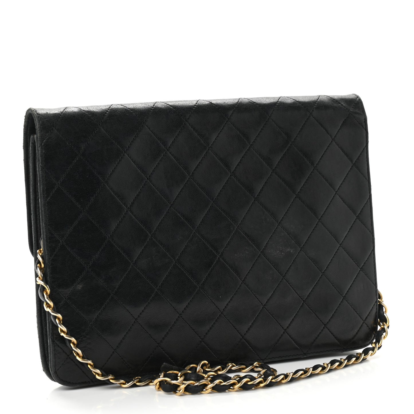 Lambskin Quilted Small Single Flap Black