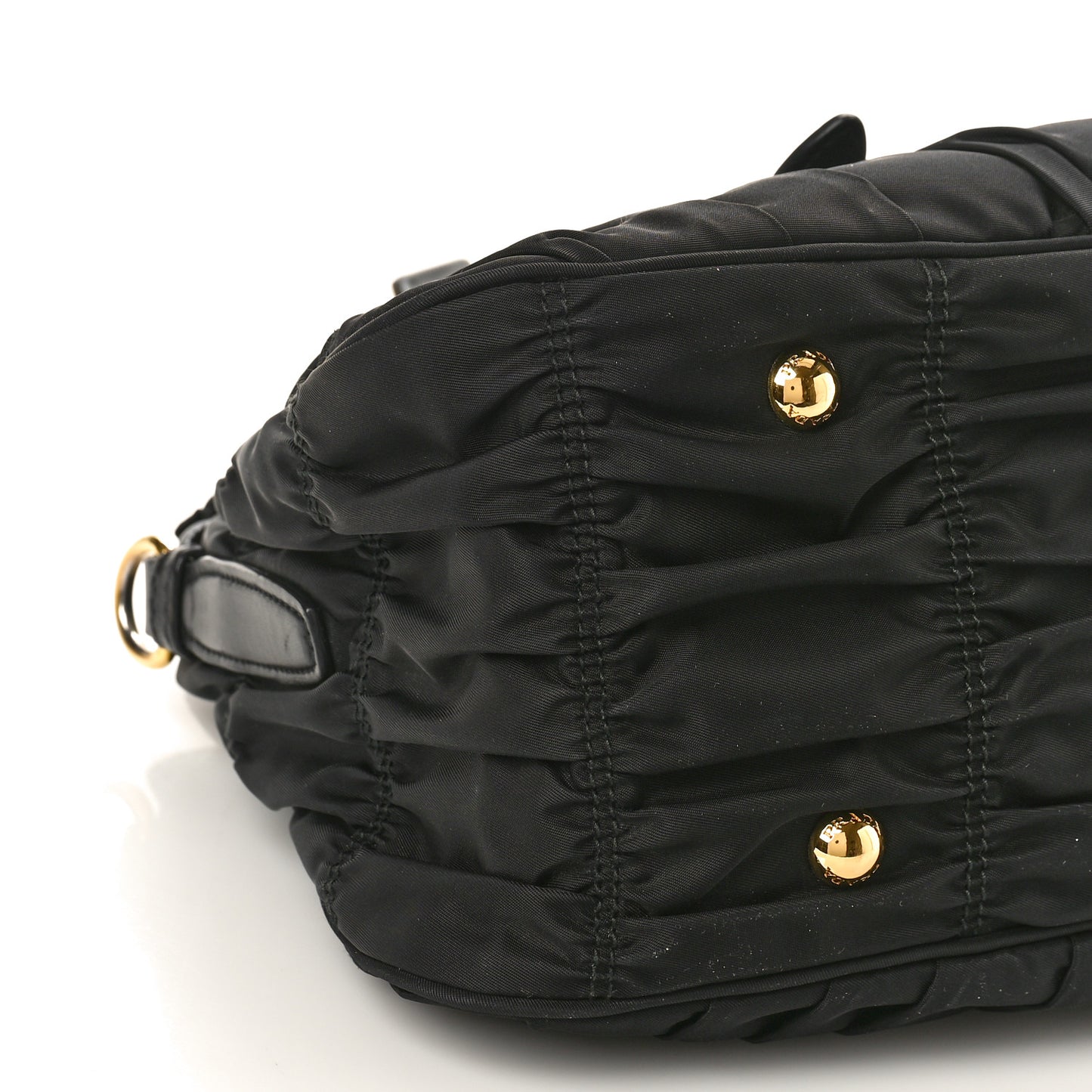 Tessuto Nylon Gaufre Shopping Satchel Black