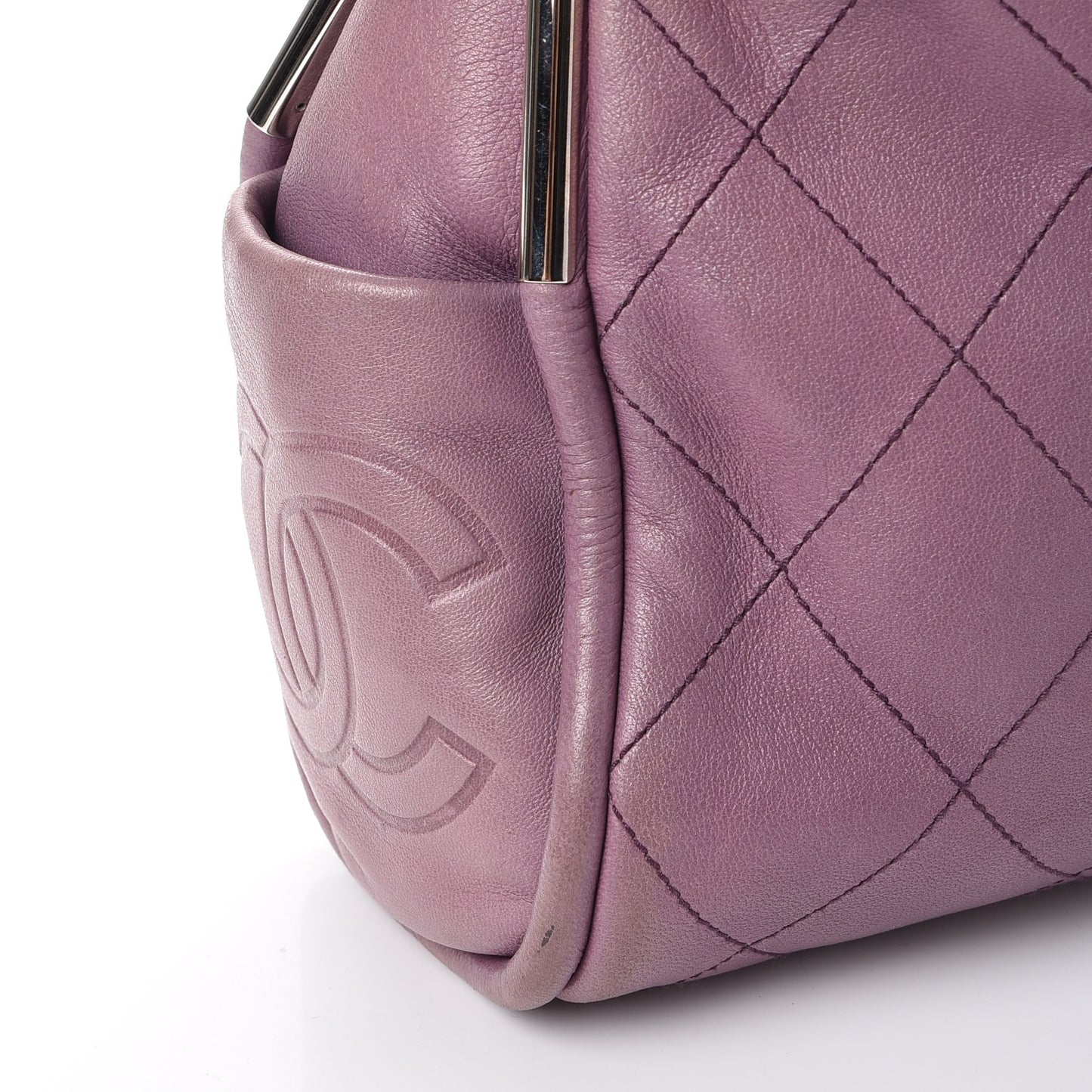 Lambskin Stitched Medium Ultimate Soft Tote Light Purple