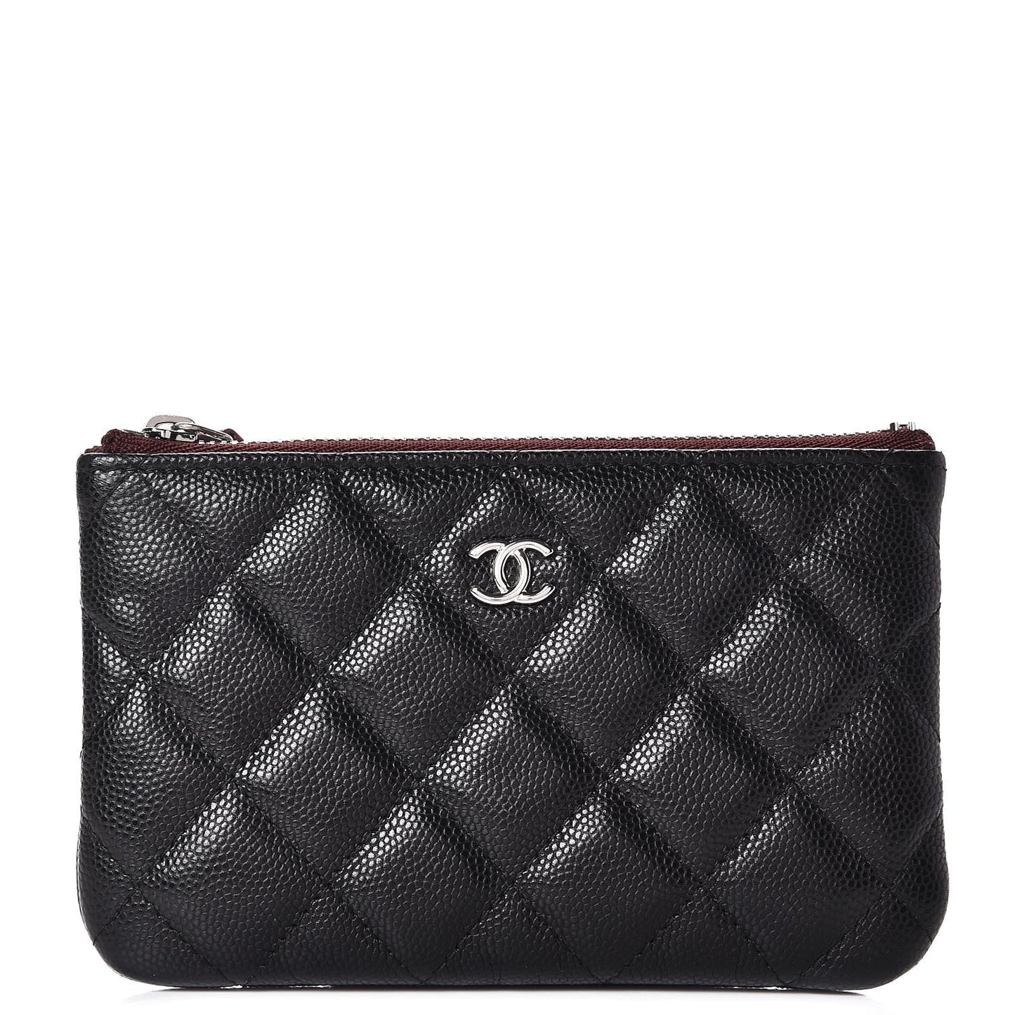 Caviar Quilted Small Cosmetic Case Black