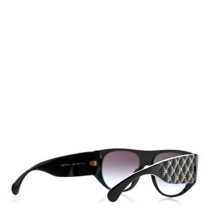 Chanel Acetate Quilted CC Pilot Sunglasses 71465 Black 4 of 8