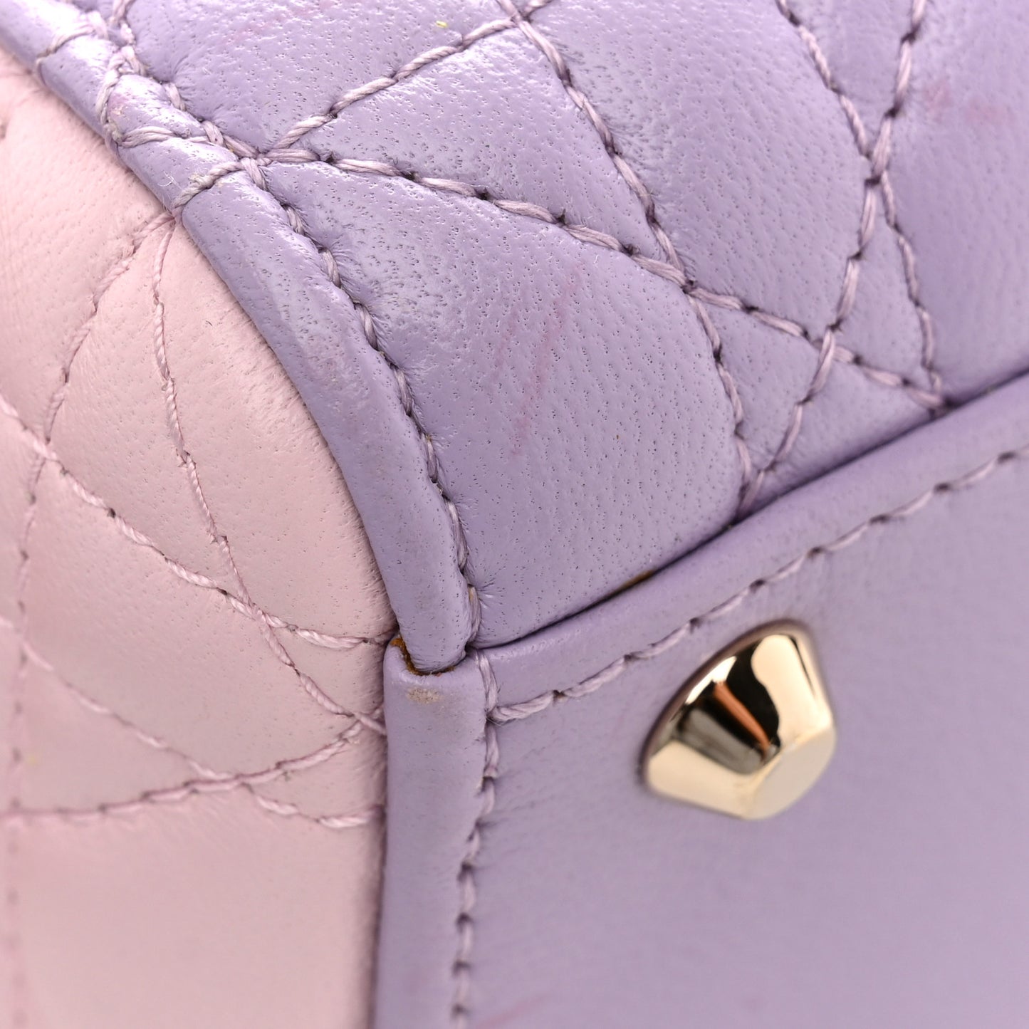 Lambskin Cannage Mini Bi-Color Lady Dior Purple Pink