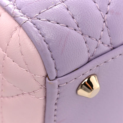 Christian Dior Lambskin Cannage Mini Bi-Color Lady Dior Purple Pink 15 of 15