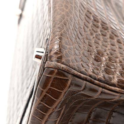 Hermes Matte Porosus Crocodile Birkin 35 Chocolate 12 of 14