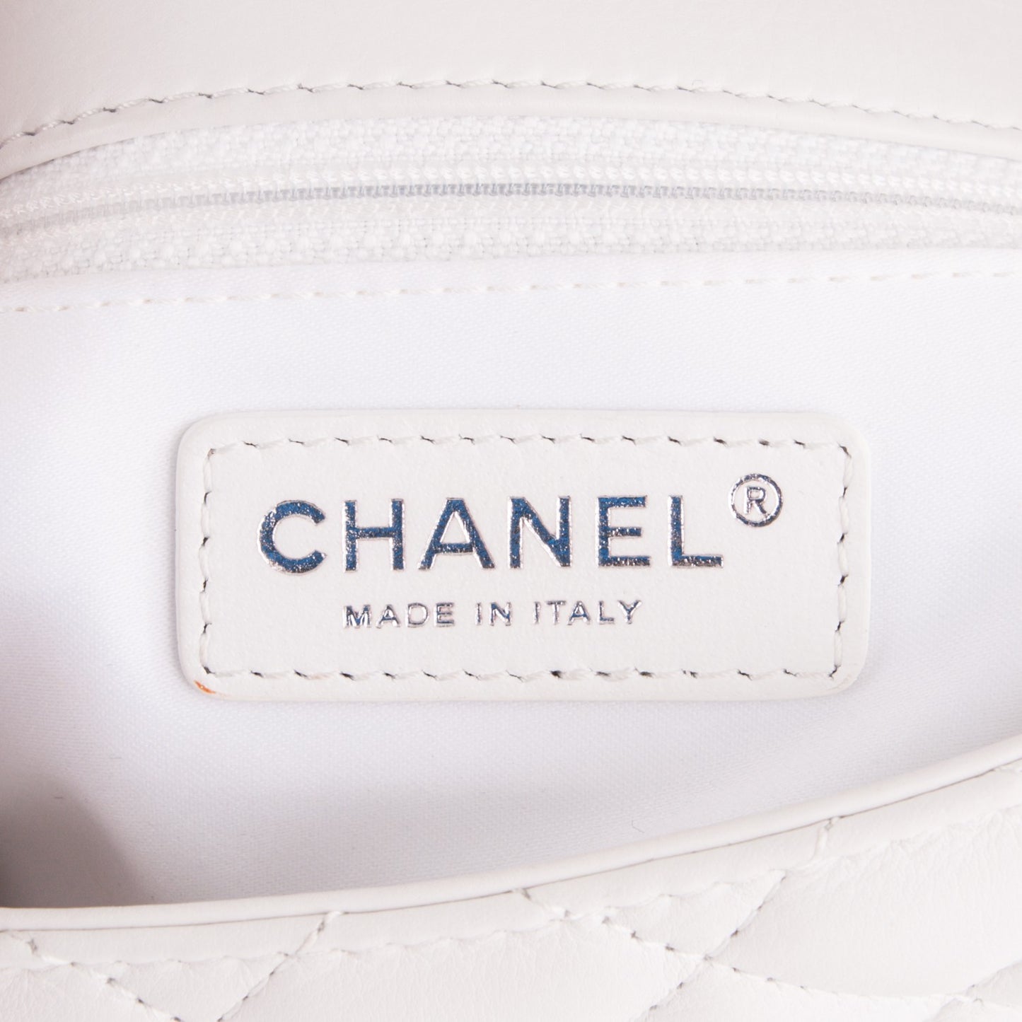 Lambskin Quilted Jumbo 3 Flap White