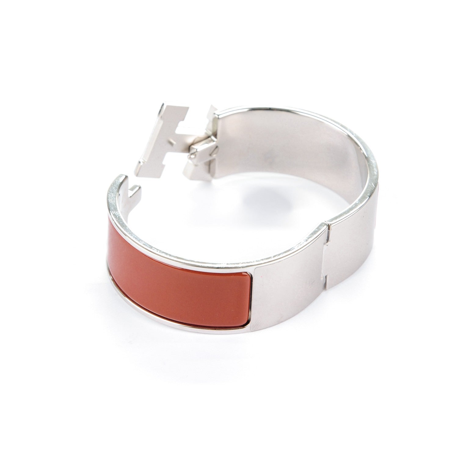 Hermes Enamel Wide Clic Clac H Bracelet PM Terracotta 4 of 4