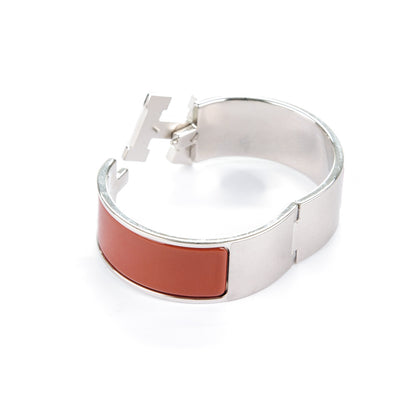 Hermes Enamel Wide Clic Clac H Bracelet PM Terracotta 4 of 4