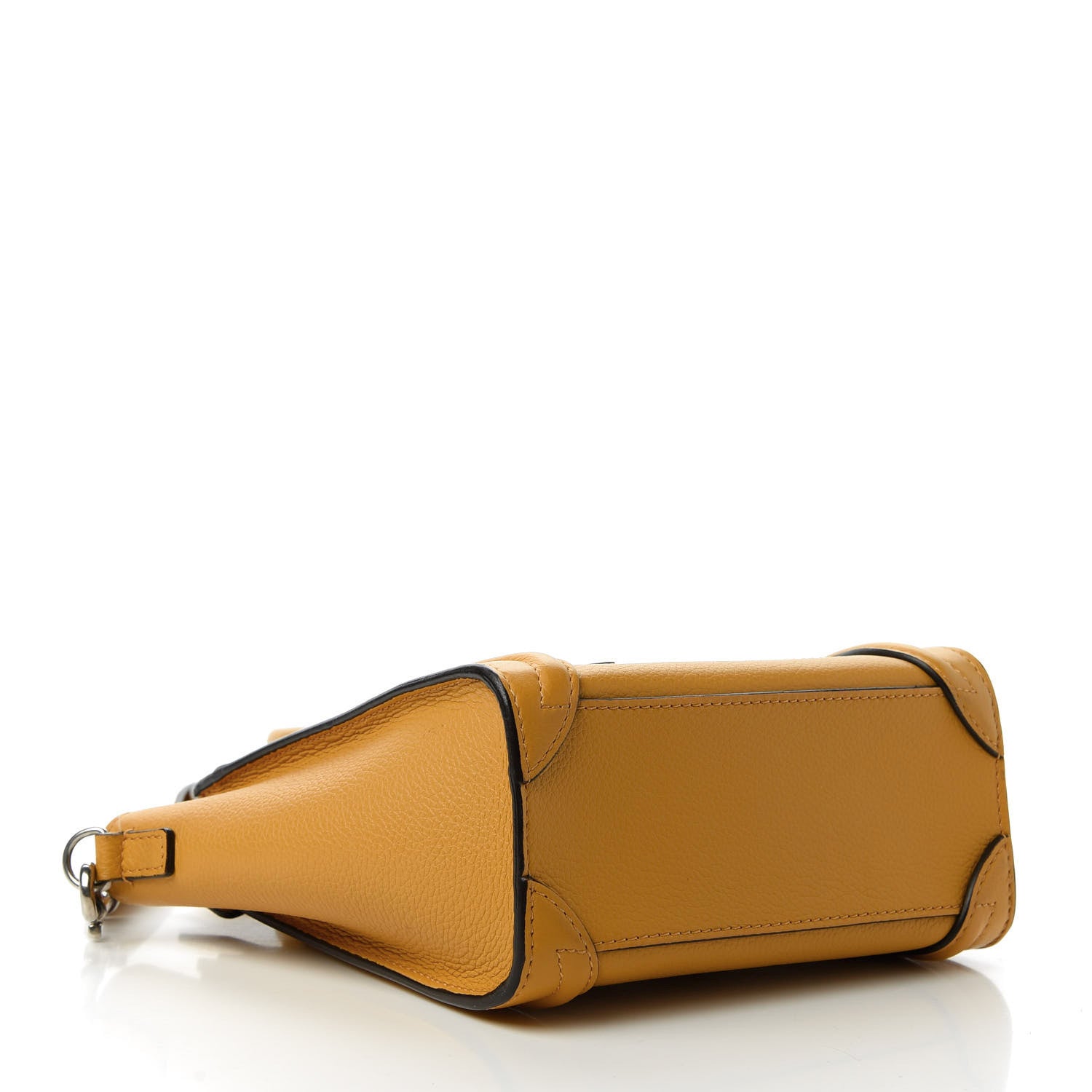 Celine Drummed Calfskin Nano Luggage Ocre 4 of 10