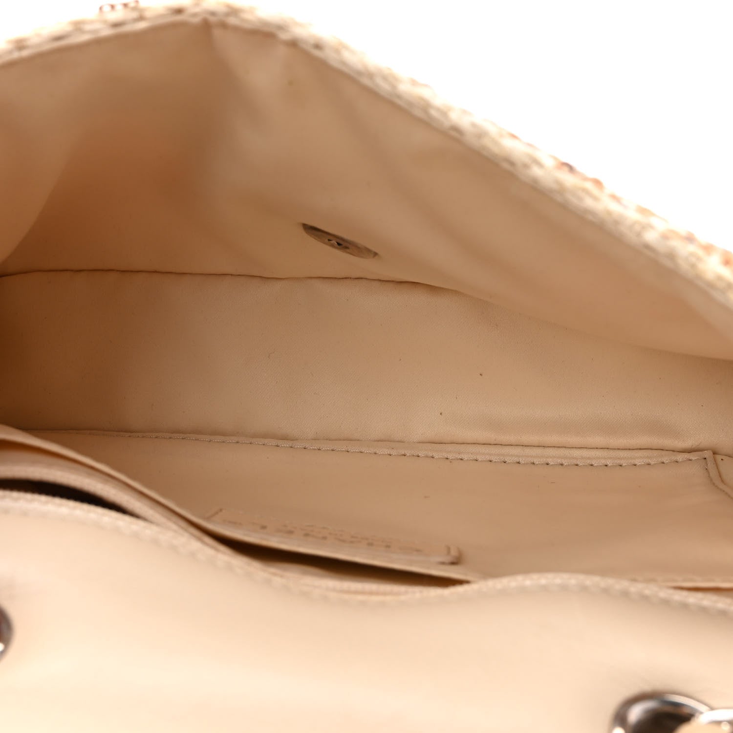 Chanel Raffia Sequin Small Single Flap Beige Gold 4 of 9