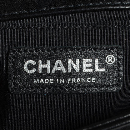 Chanel Lambskin Quilted Medium Boy Flap Black Beige 7 of 8