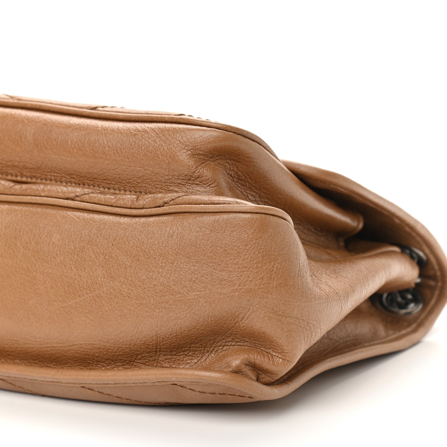 Saint Laurent Crinkled Calfskin Matelasse Monogram Medium Niki Chain Satchel Natural Tan 10 of 10