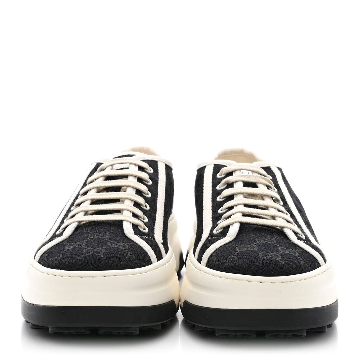 GG Monogram Mens 1977 Tennis Platform 52mm Sneakers 11 Black Mystic White