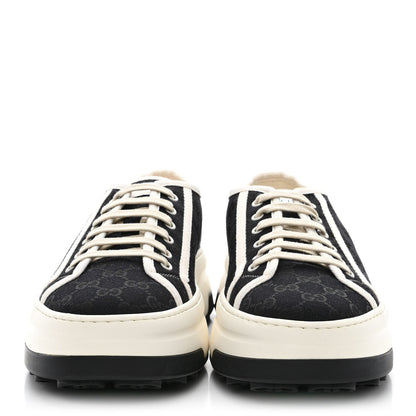 Gucci GG Monogram Mens 1977 Tennis Platform 52mm Sneakers 11 Black Mystic White 2 of 9