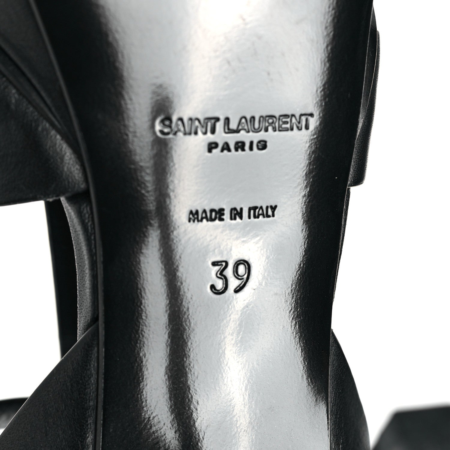 Saint Laurent Calfskin Tribute 75 Platform Sandals 39 Black 6 of 8