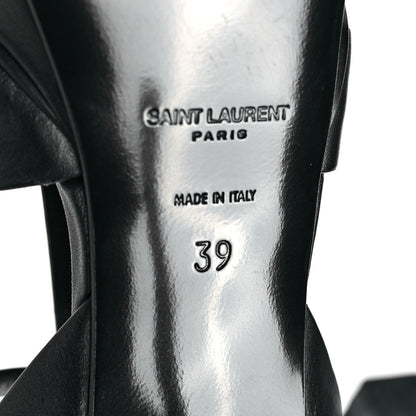 Saint Laurent Calfskin Tribute 75 Platform Sandals 39 Black 6 of 8