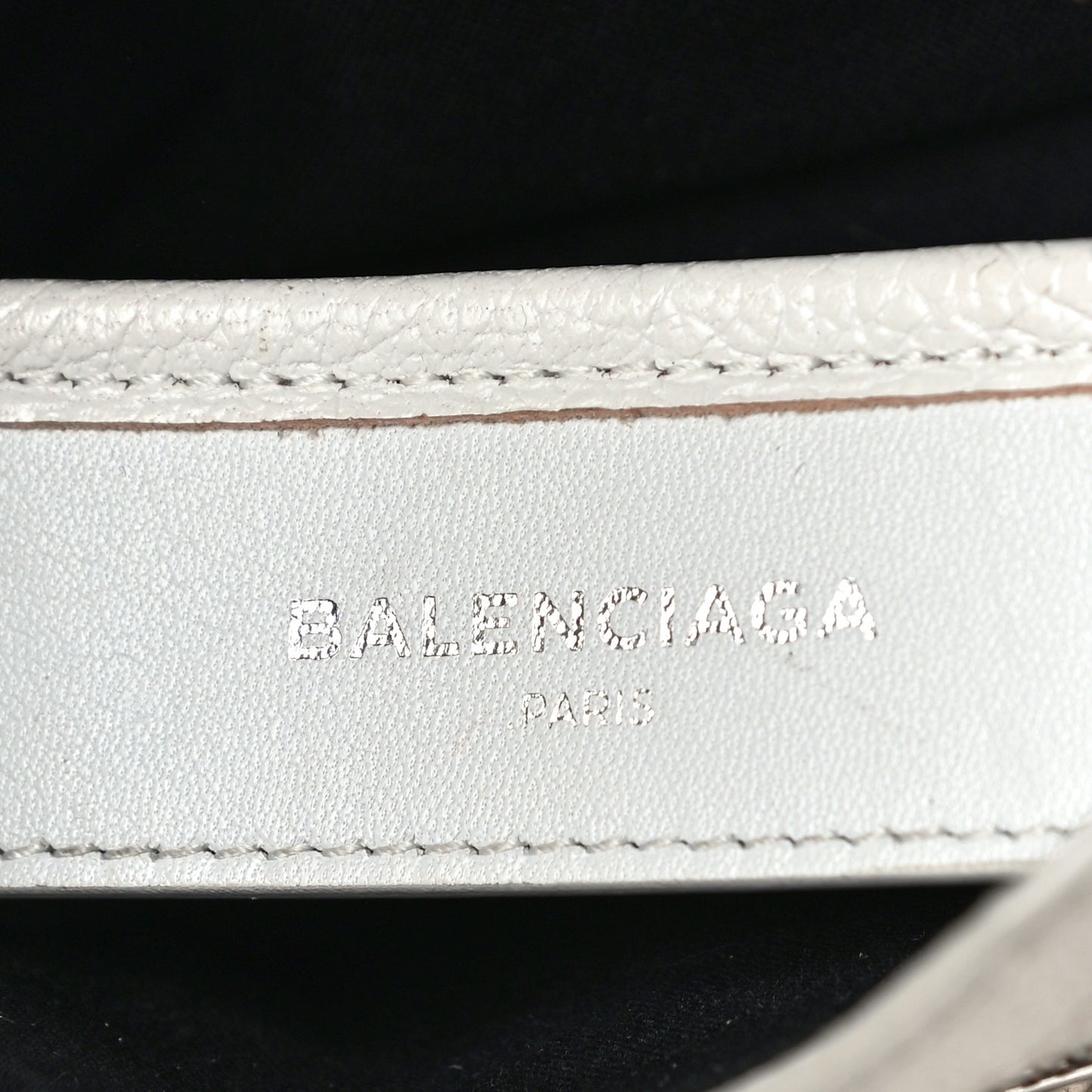 Chevre Silver Metallic Edge Hardware Nano City White