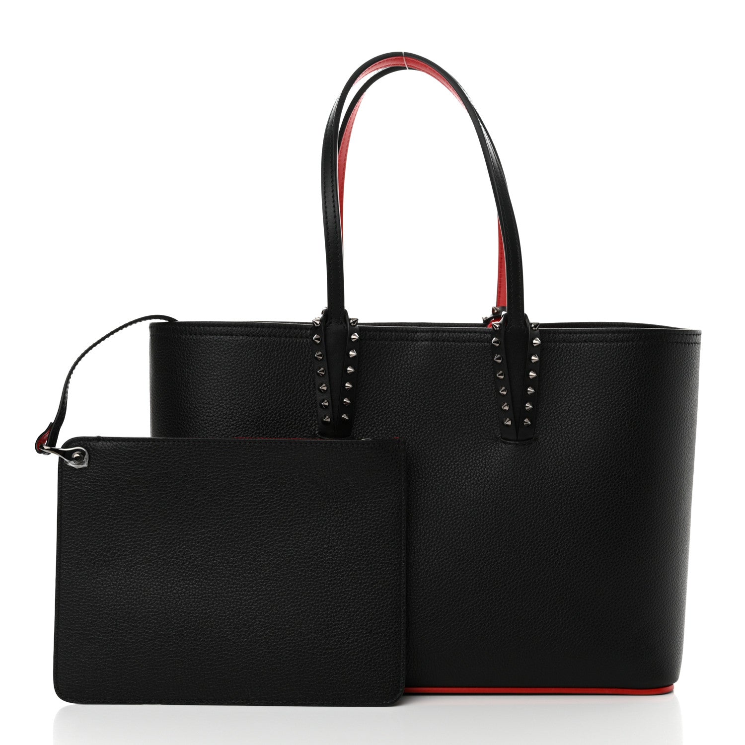 Christian Louboutin Calfskin Empire Spikes Small East West Cabata Tote Black 3 of 11