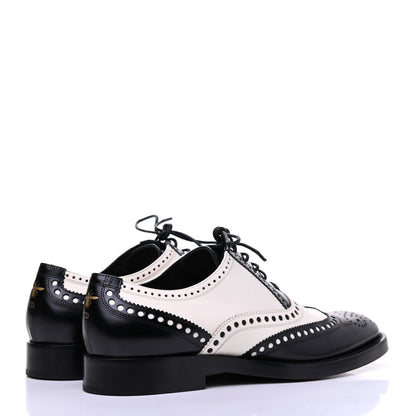 Christian Dior Calfskin Diorunit Oxford Flats 37.5 Black White 4 of 16