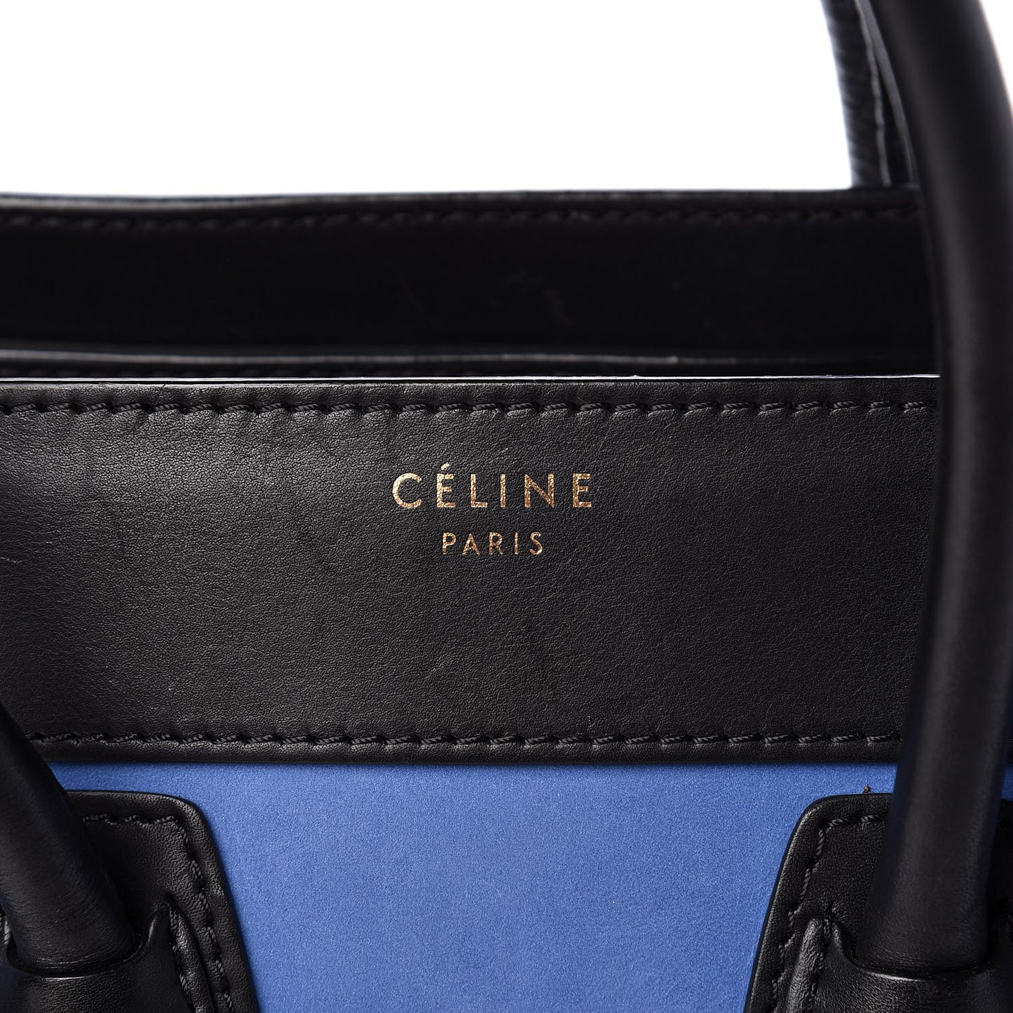 Calfskin Nubuck Suede Micro Tri-Color Luggage Blue