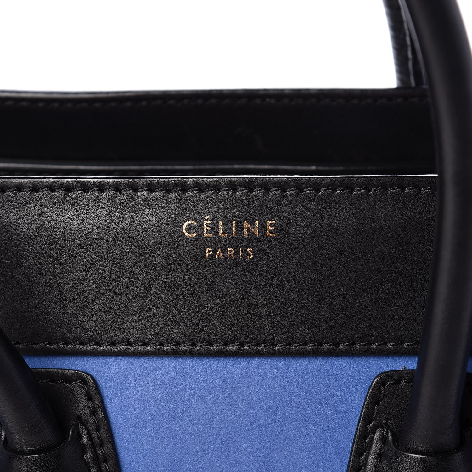 Celine Calfskin Nubuck Suede Micro Tri-Color Luggage Blue 6 of 17