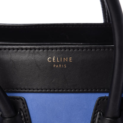 Celine Calfskin Nubuck Suede Micro Tri-Color Luggage Blue 6 of 17