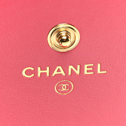 Chanel Lambskin Plexiglass Quilted Coco Love Compact Flap Wallet Pink 6 of 7
