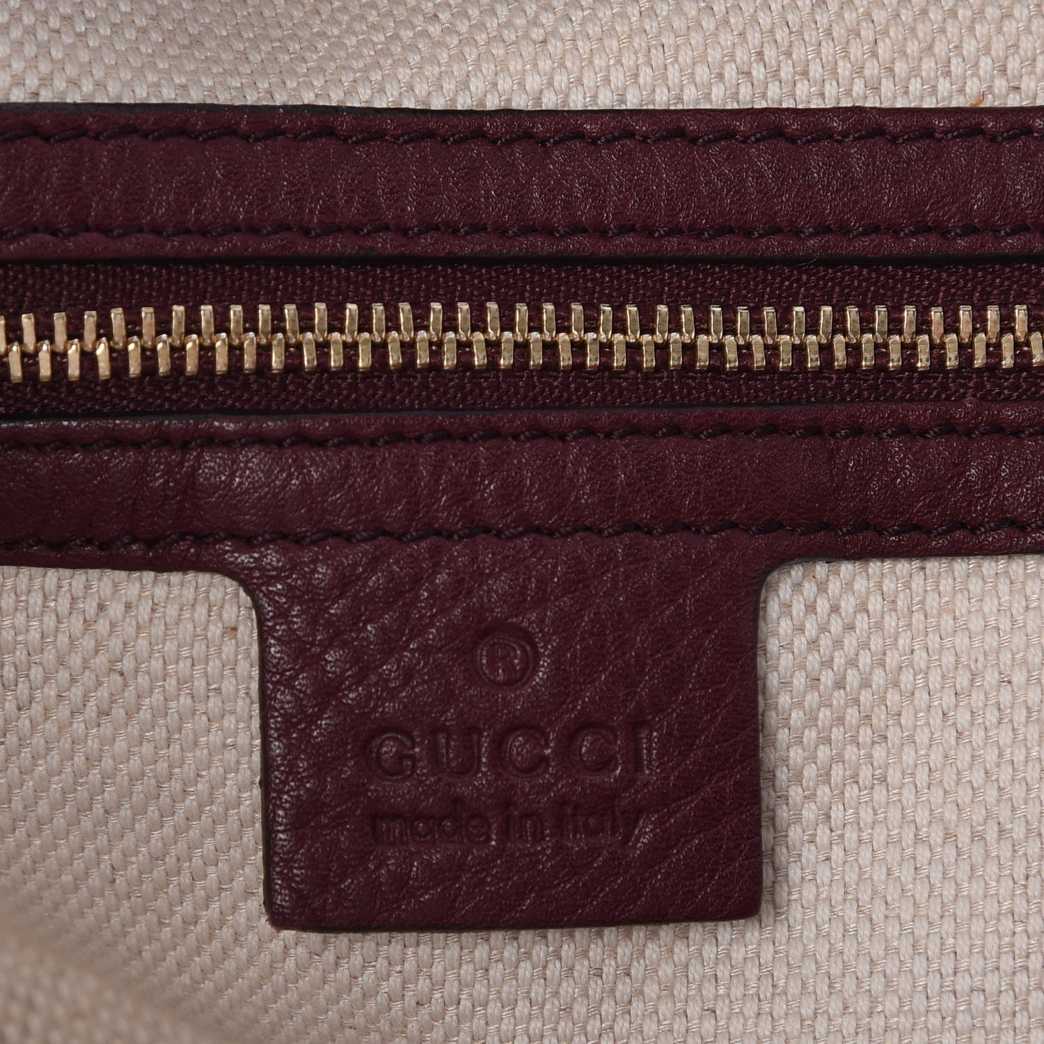 Gucci Pebbled Calfskin Large Soho Shoulder Bag Bordeaux 6 of 7