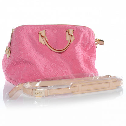 Louis Vuitton Denim Monogram Stone Speedy 35 Rose 4 of 8