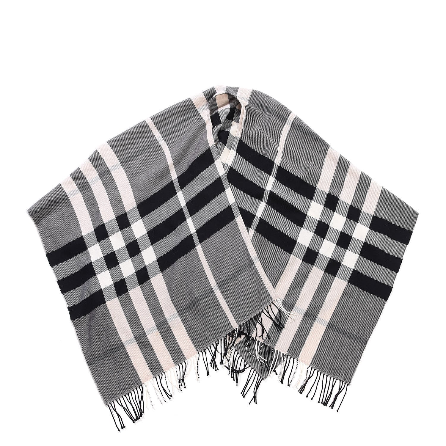 Burberry Merino Wool House Check Collette Cape Scarf Black 1 of 5