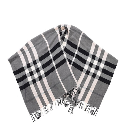 Burberry Merino Wool House Check Collette Cape Scarf Black 1 of 5