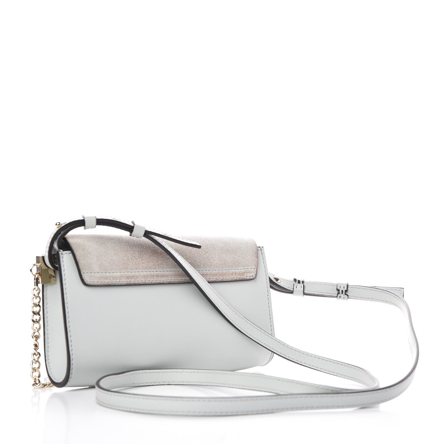 Chloe Suede Calfskin Mini Faye Shoulder Bag Airy Grey 3 of 8