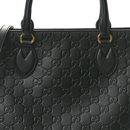 Gucci Guccissima Small Zippered Bucket Tote Black 8 of 10