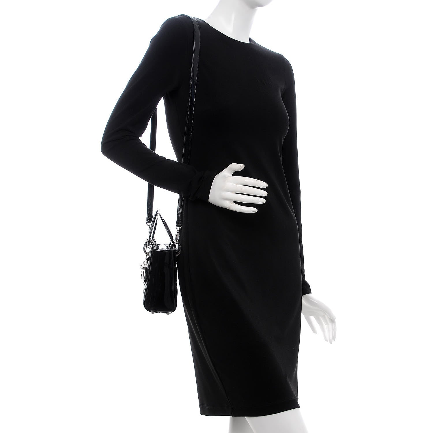Christian Dior Patent Cannage Mini Lady Dior Black 2 of 12