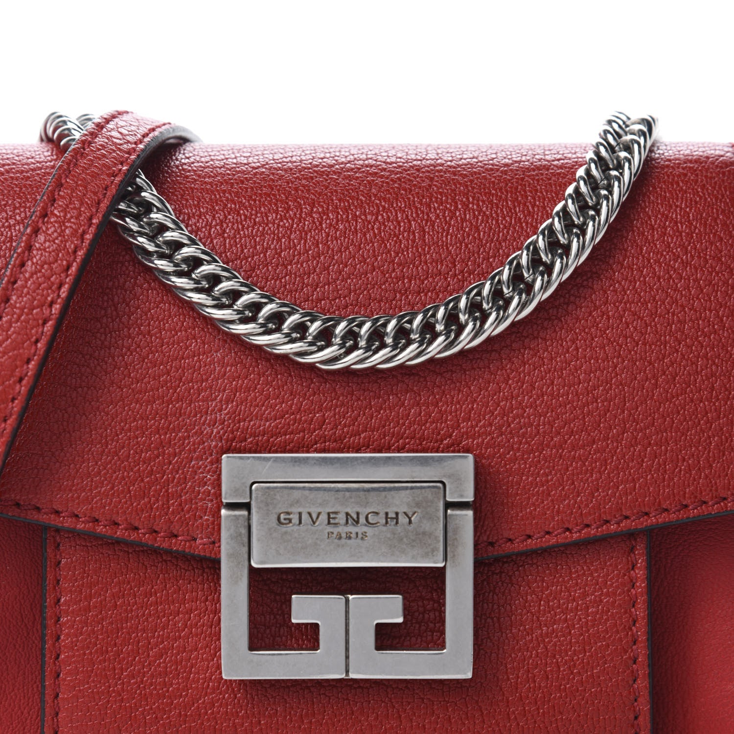Givenchy Goatskin Mini GV3 Shoulder Bag Bright Red 10 of 10