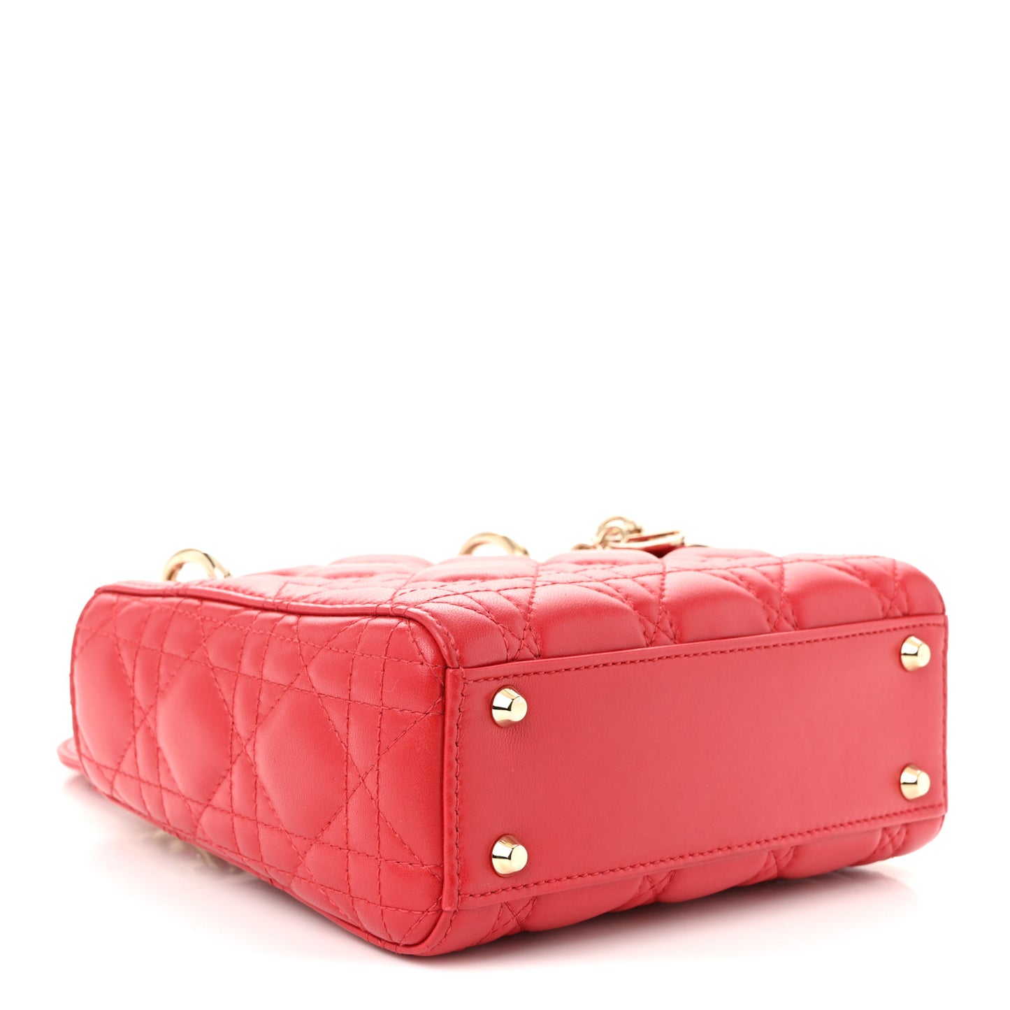 Lambskin Cannage Mini Lady Dior Red