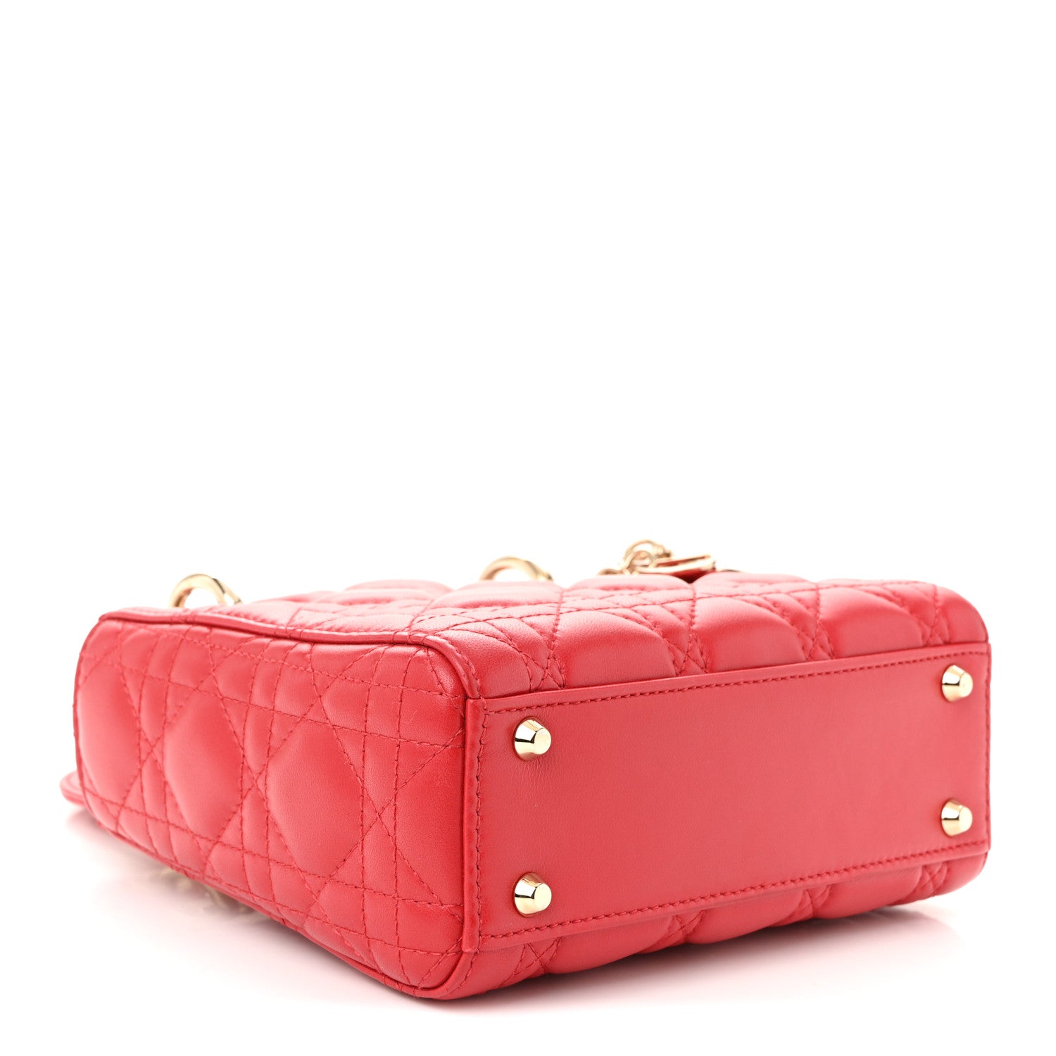 Christian Dior Lambskin Cannage Mini Lady Dior Red 4 of 11