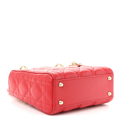 Christian Dior Lambskin Cannage Mini Lady Dior Red 4 of 11