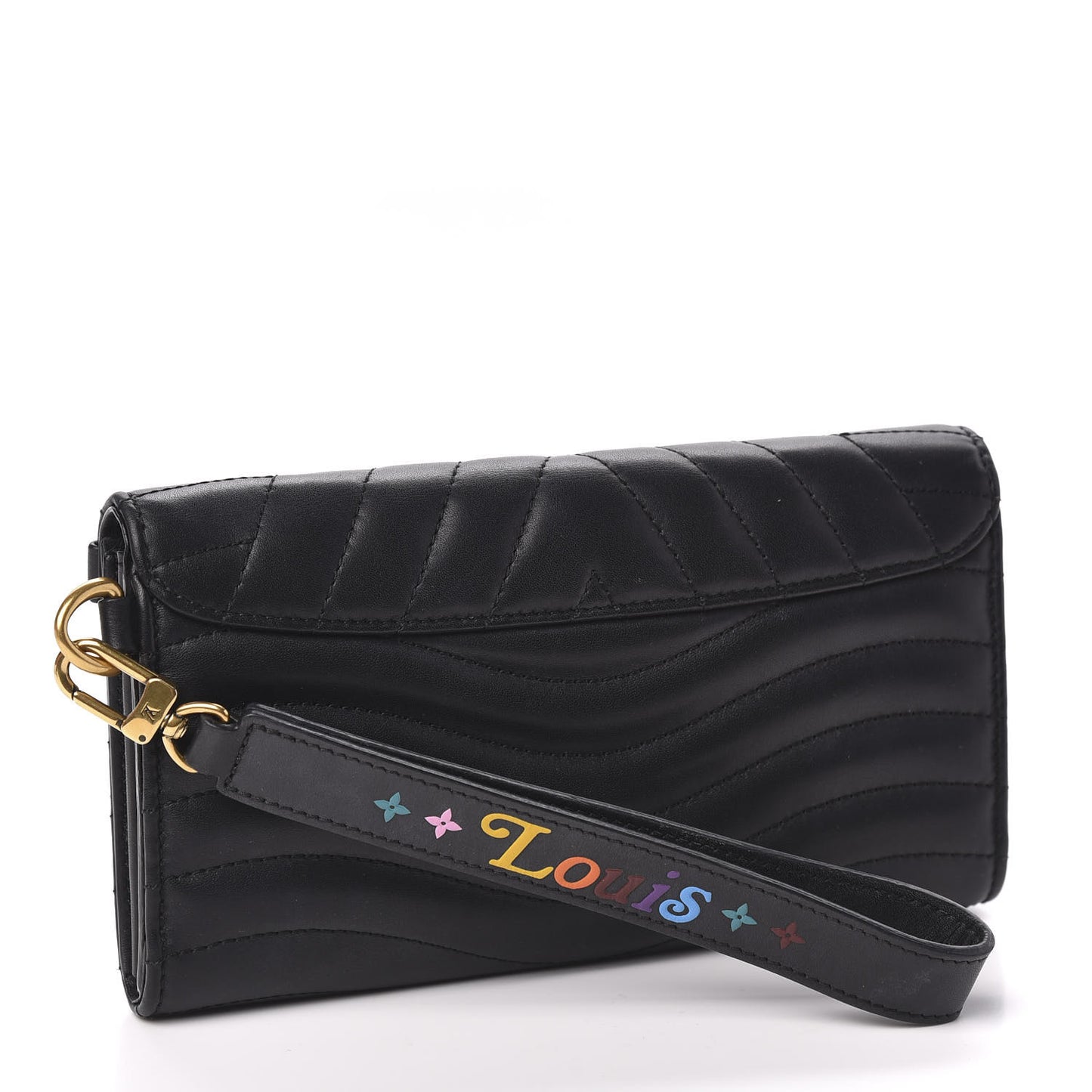 Calfskin New Wave Long Wallet Black