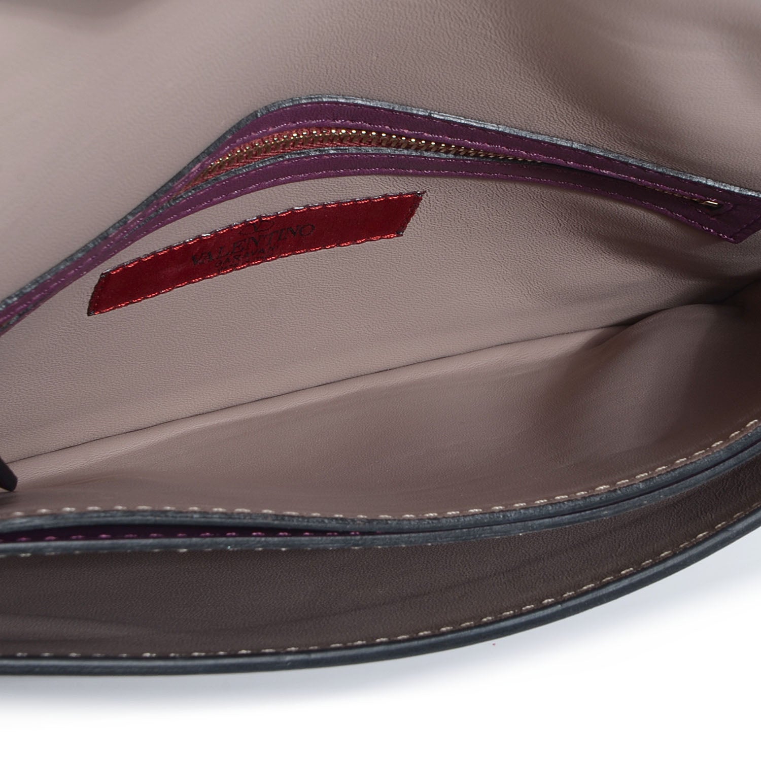 Valentino Garavani Nappa Rockstud Wristlet Clutch Aubergine 5 of 9